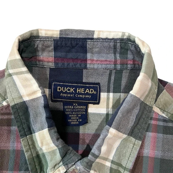 Duck Head Men's Short Sleeve Plaid/Checkered Button Down Shirt Size XL - Picture 2 of 3
